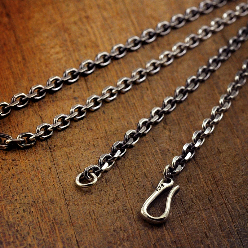 

DS Taijiao Necklace Retro Trendy Men's Clavicle Chain Versatile Sweater Chain Men's and Women's Chains Necklaces for Couples