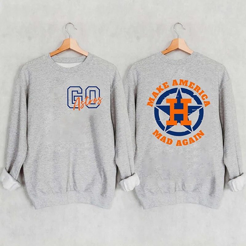 

Женская винтажная хлопковая толстовка с длинным рукавом и принтом reaclot Astros