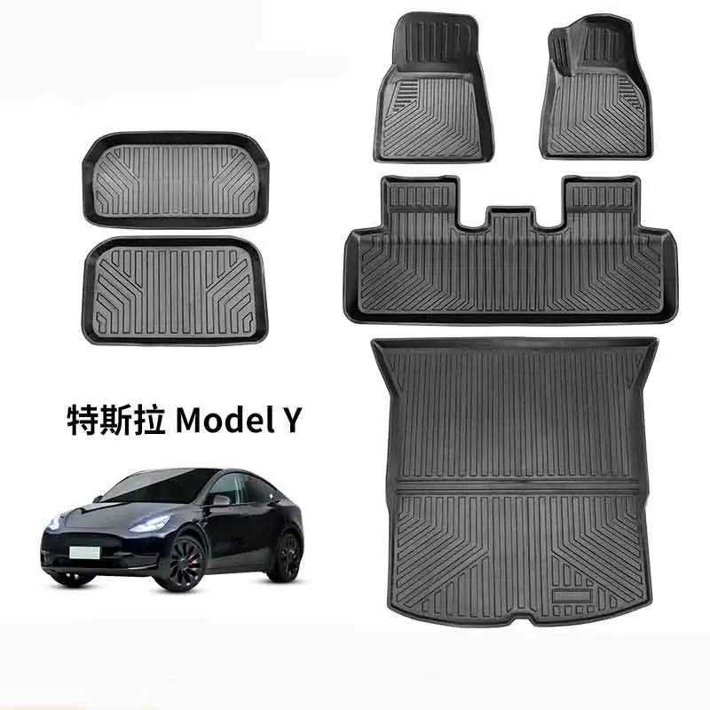 

TPE floor mat tail box mat is used for Tesla Model y3D fully surrounded TPE floor mat right-hand drive Tesla special floor mat