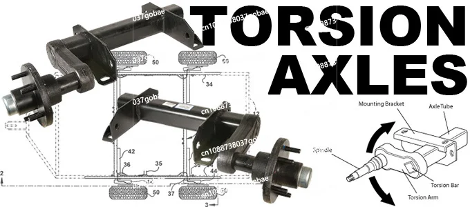 Торсионная ось прицепа 750 кг полуторсионная без тормоза