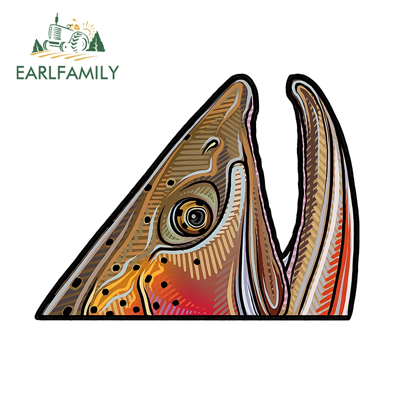 

EARLFAMILY 13 см для ловли окуня форели рыбы забавные красивые рыболовные автомобильные наклейки устойчивые к царапинам наклейки солнцезащитные автомобильные товары