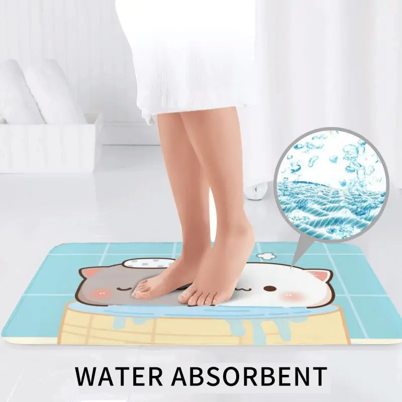 Персик и Гома мочи напольный коврик для двери ванной нескользящий ковер входа в