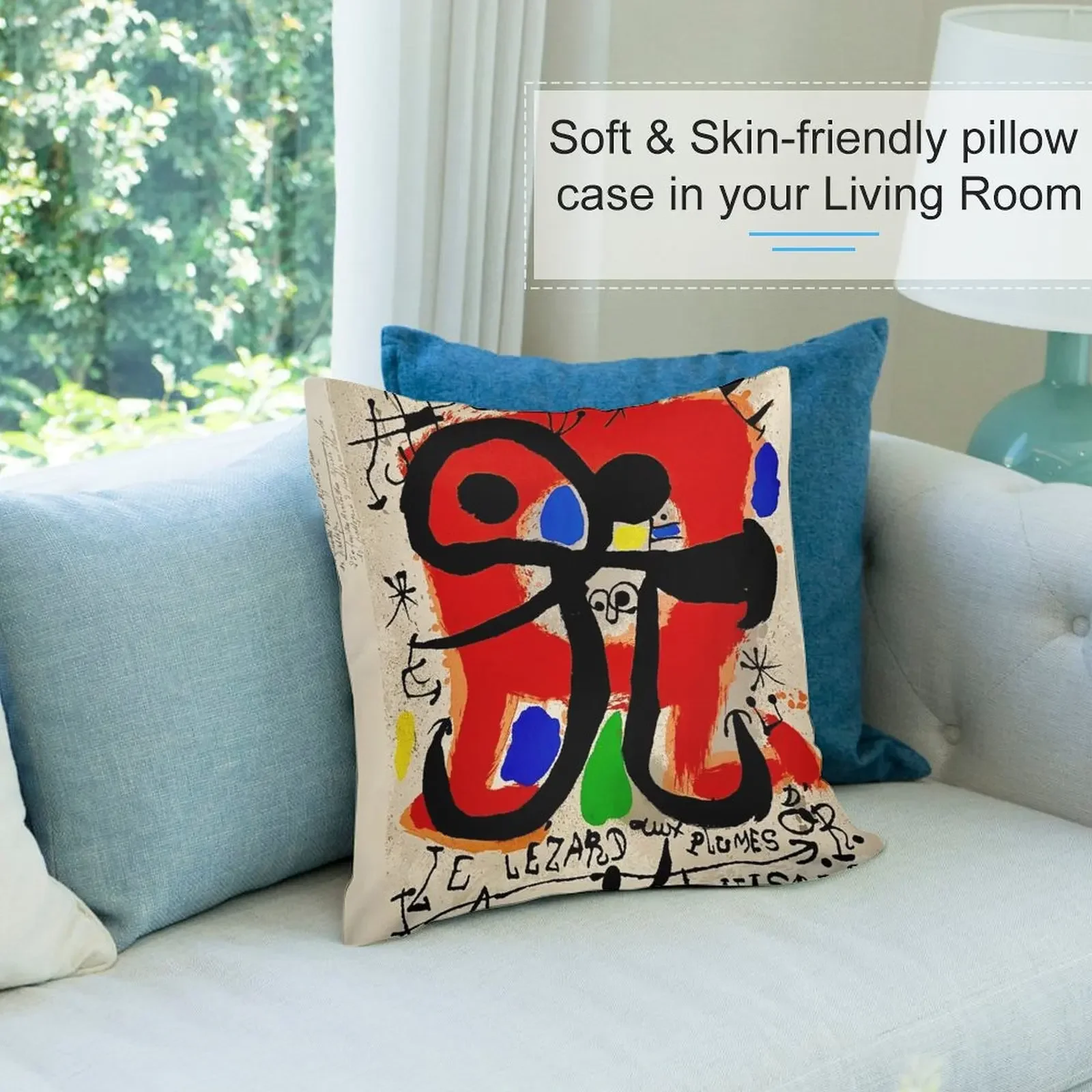 Lezard aux Plumes d'Or Joan Miró абстрактный сюрреализм декоративная подушка декоративный