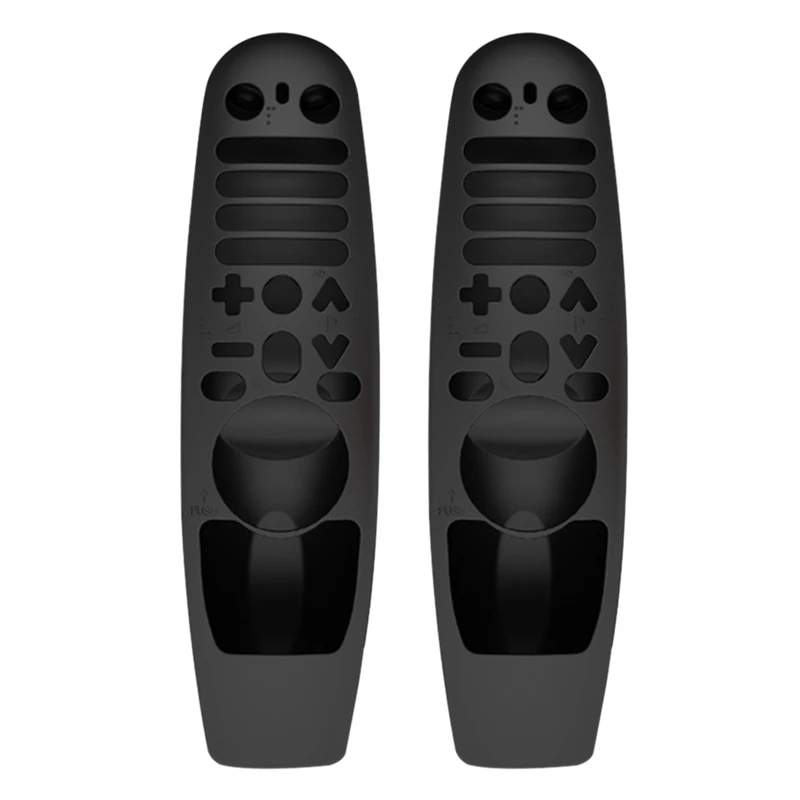 

2X Protective Silicone Case Washable Suitable For Amazon LG AN-MR600 AN-MR650 AN-MR18BA AN-MR19BA Remote Control Black
