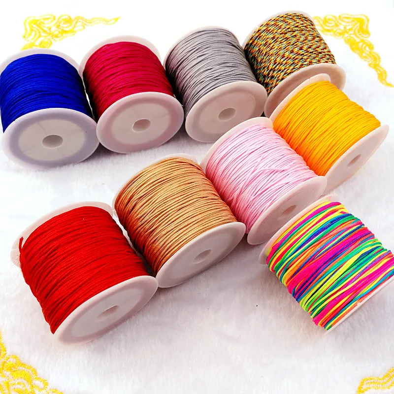 0.8mm 100m MultiColor Nylon Cords Rope Chinese Knotting Macrame Cord Beading Braided String Thread Supplies Wholesale |