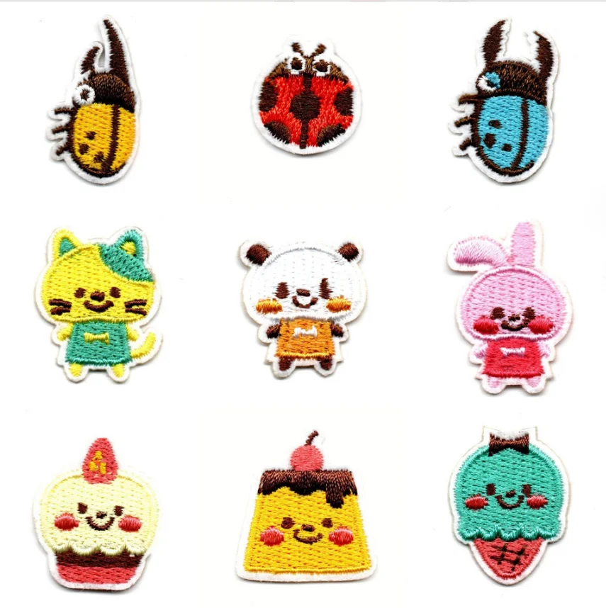 10 шт. вышитые нашивки с изображением кексов и животных железная палочка пришить