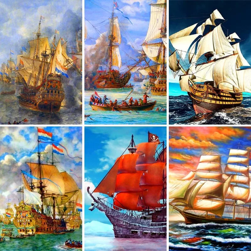 Красная лодка 5d Diy Алмазная картина Комплект Новая коллекция 2024 мозаика