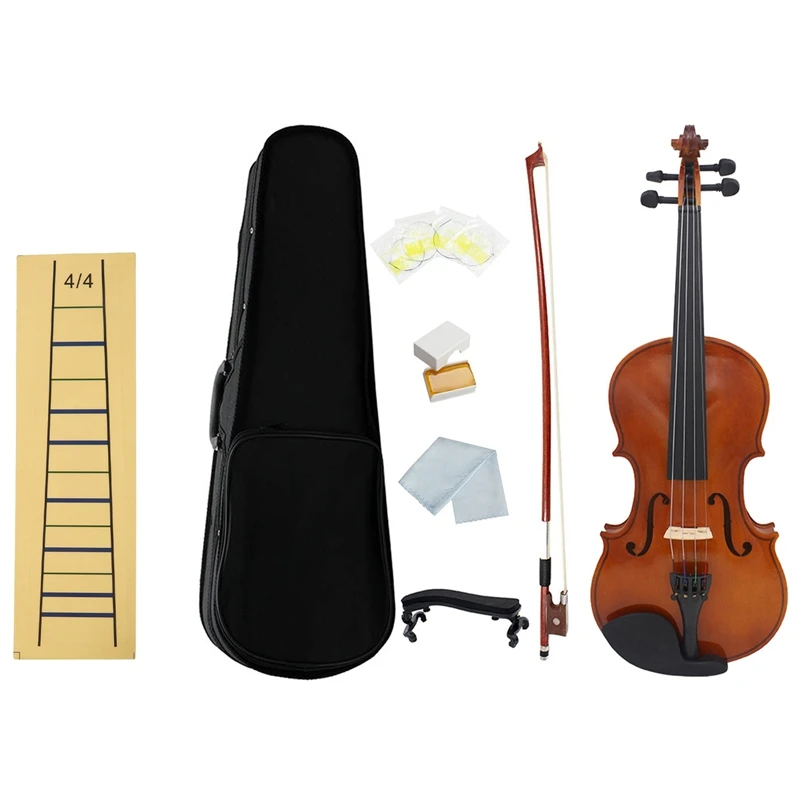 

4/4 Ball Violin Square Wall Vinyl Violin With Fret Marker Fret Board & 1/4 Violin Natural Acoustic Solid Wood