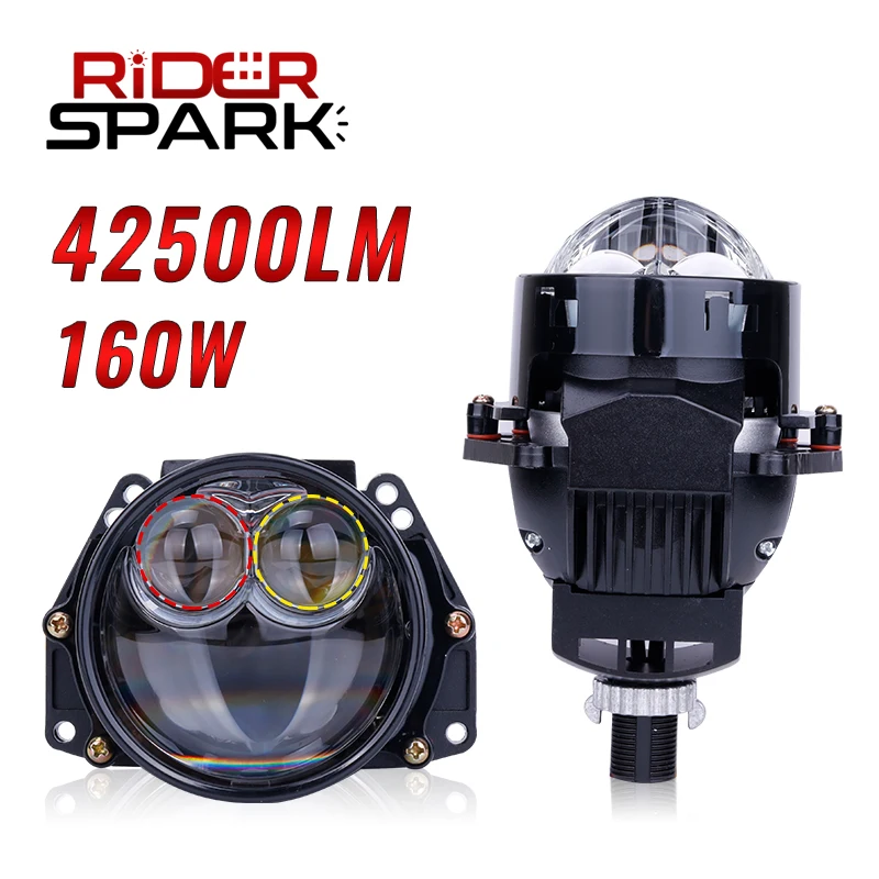 3 Inch 80W 6000K Bi-LED Projector Lenses Dual Hyperboloid Lens For Hella 3R H4 H7 9005/9006 Car Upgrade Retrofit Kits Turbo Fan