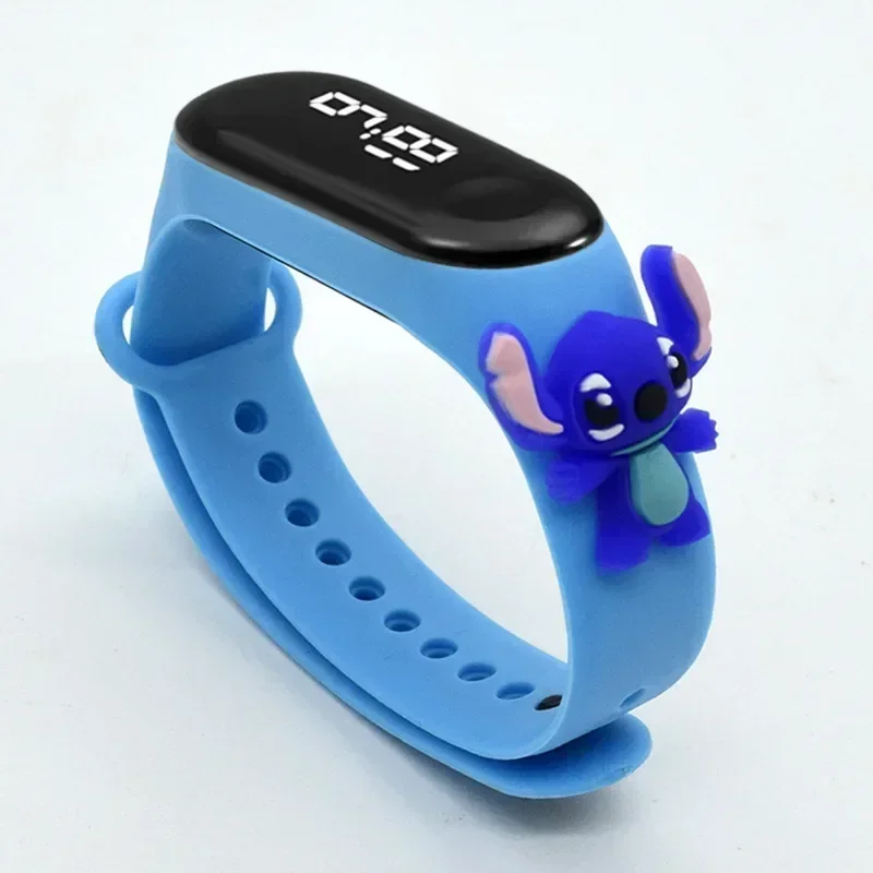 Детские электронные часы Disney Stitch водонепроницаемые светодиодные сенсорные