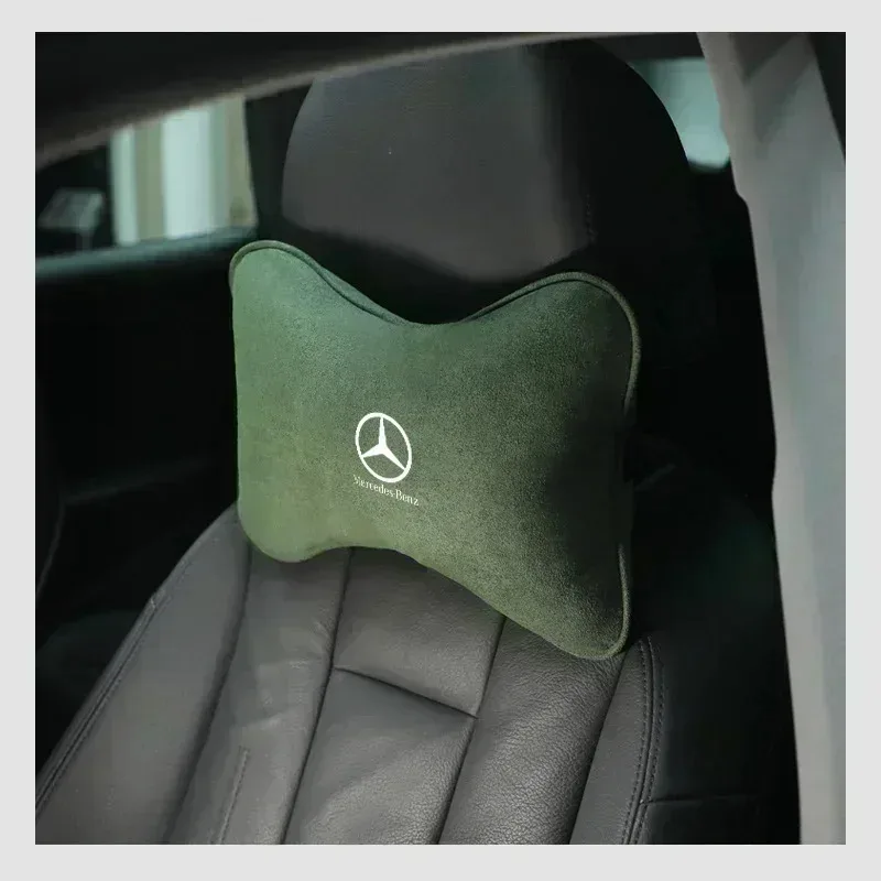Фото Подушка-подголовник из замши для автомобильного сиденья, защита для шеи и головы, для Mercedes Benz AMG W203 W206 W220 W205 W211 W212 W201 W210 W108 №3