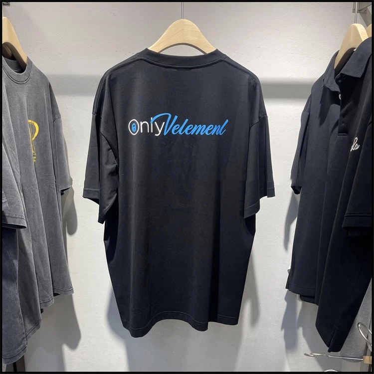 

2023 Only Vetements T-Shirt Men Women 1:1 Best Quality Oversized BLACK BLUET Shirt Tops Tee