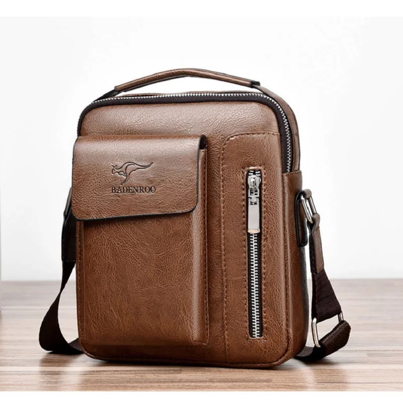 Роскошная брендовая винтажная сумка на плечо для мужчин кожаная