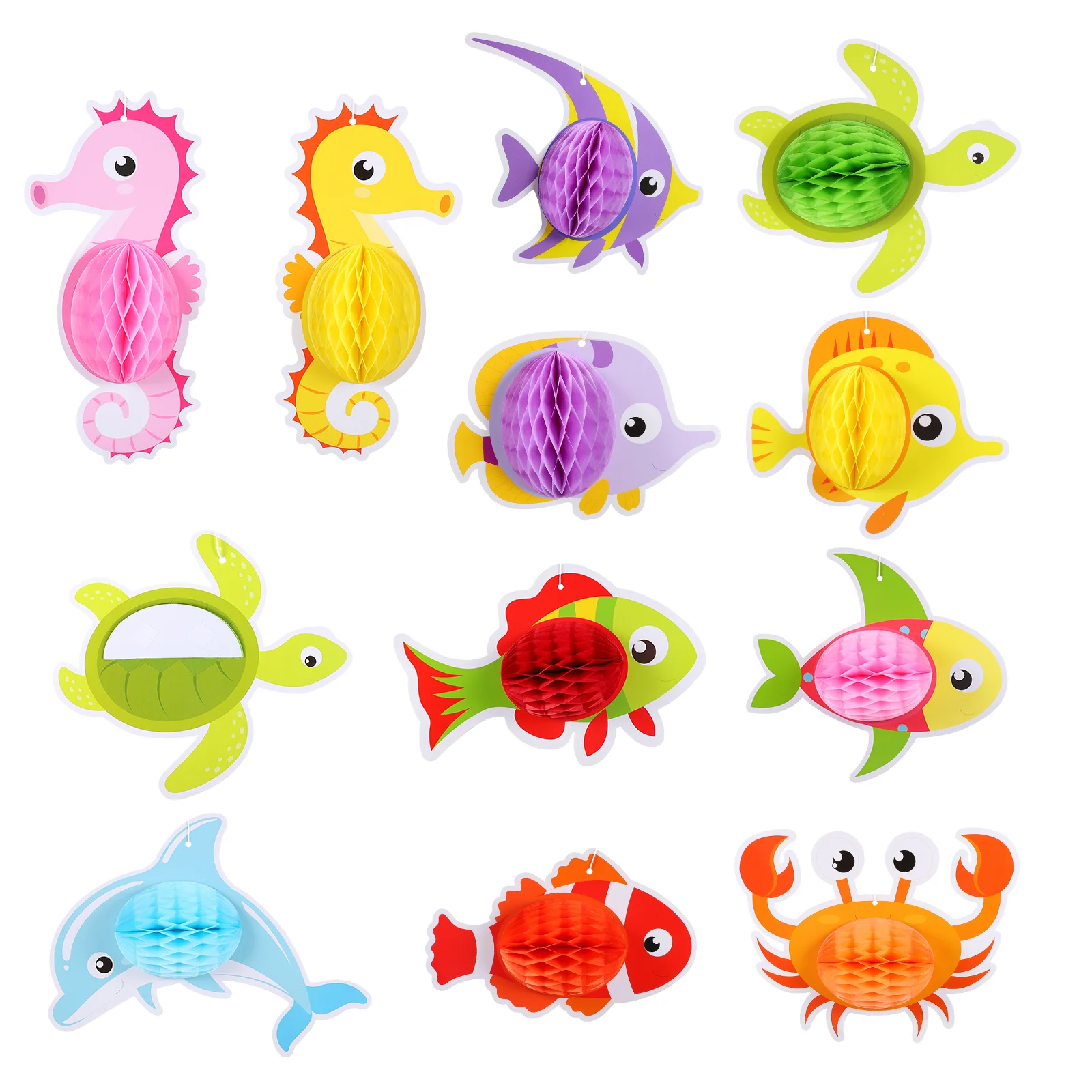 

1 Set Birthday Party Underwater Marine Animal Photo Prop Honeycomb Honeycomb Centerpieces Decoration