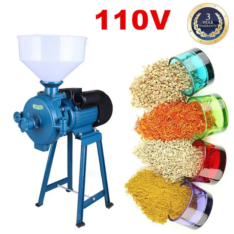 

1500W Electric Feed Mill Cereals Grinder Machine Dry Rice Corn Grain Coffee Wheat+Funnel Mill Cereals Grain Corn Wheat Grinder