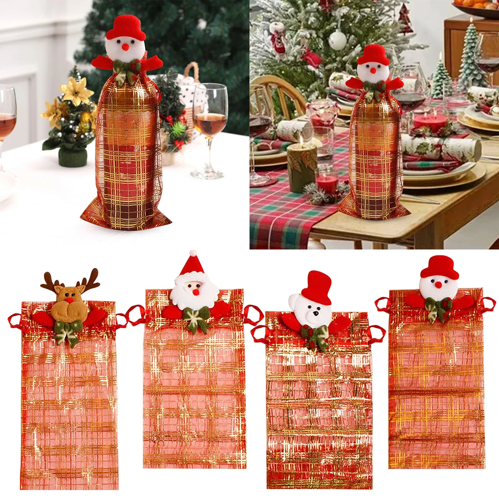 Christmas Wine Set Christmas Wine Bottle Set Christmas Champagne Wine Bottle Set Christmas Decorations Trumpet Champagne Flutes