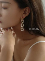 d clan fashion jewelry basic cute sweet freshwater pearls circle hoops long removable earrings gift for girlfriend ladies women