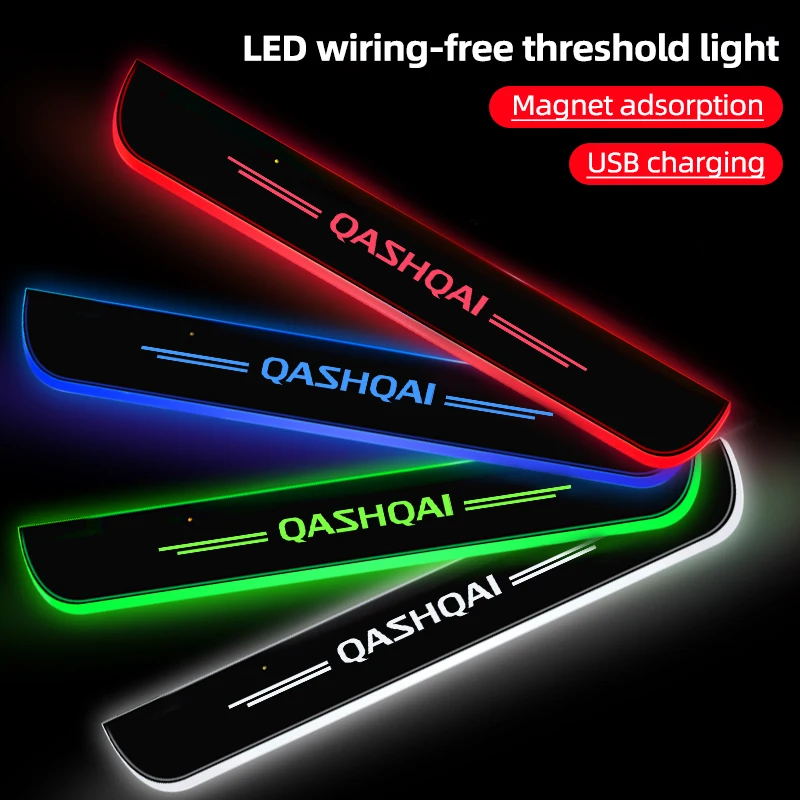 

Suitable for Nissan Qashqai J10 J11 car decoration accessories pedal protection strip wireless custom LED door atmosphere light