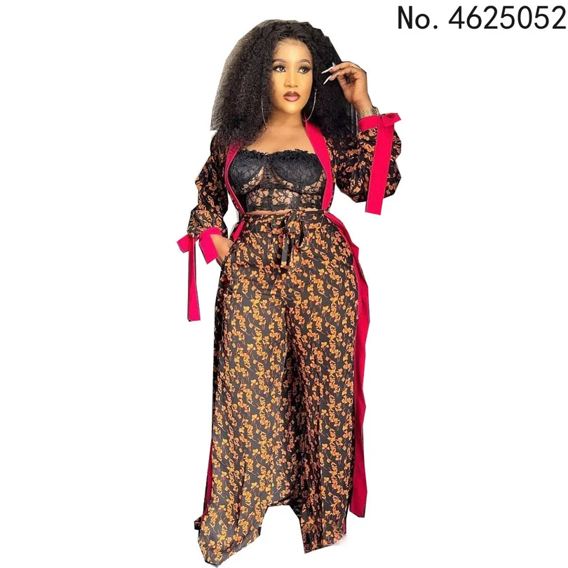 

Комплект из двух предметов, Женская африканская одежда, Африканский Дашики, новое модное длинное платье, брюки, костюм, вечерние платья, ком...