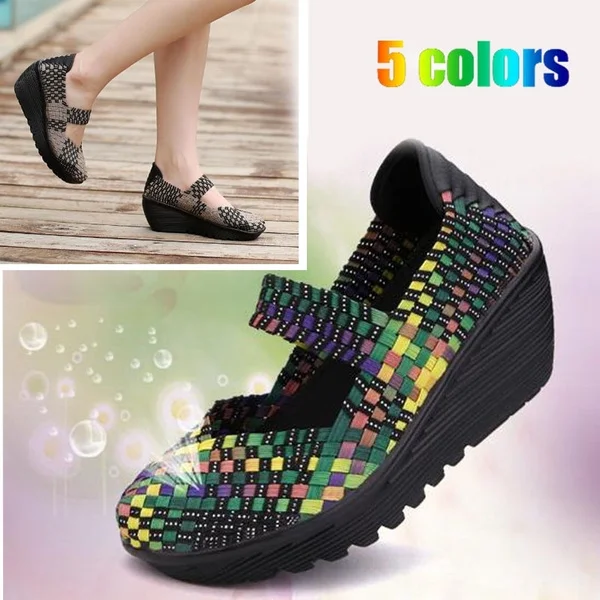 

2022 Fashion Hand Made Women's Woven Shoes High Heels of Comfortable Shoes Sandals Casual Sport Shoes US Size 4-11