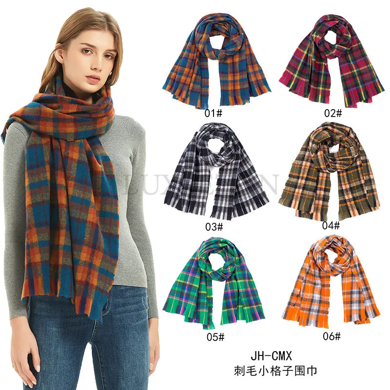 

Imitation Cashmere Women Scarf Autumn Winter Preppy Style Plaid Scarve Pashmina Mujer Foulard Bufanda Shawl Echarpe Hiver Unisex