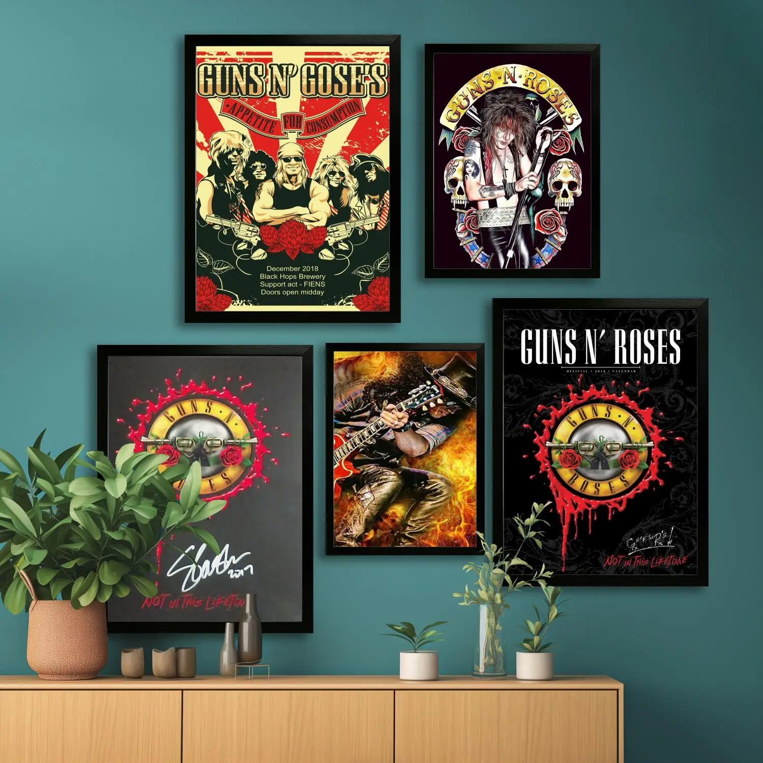 Guns n Roses Холст Плакат и настенное искусство Картина с принтом Современная семья