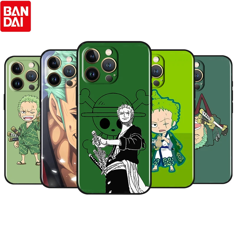 

ONE PIECE Roronoa Zoro For Apple iPhone 13 12 11 Pro Max Mini XS Max X XR 6 7 8 Plus 5 SE2020 TPU Soft Silicone Black Phone Case
