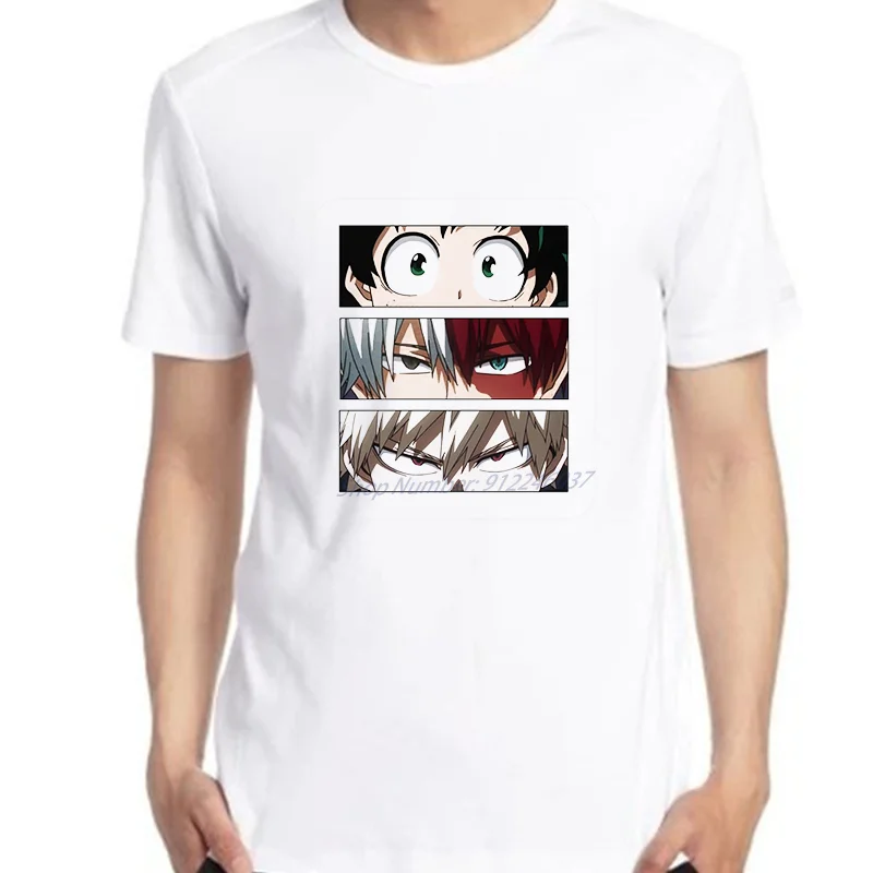 

MHA Deku Todoroki And Bakugo Eye Printed T-Shirt Casual Men Short Sleeve T Shirt Tees Tops Harajuku Streetwear Men clothing
