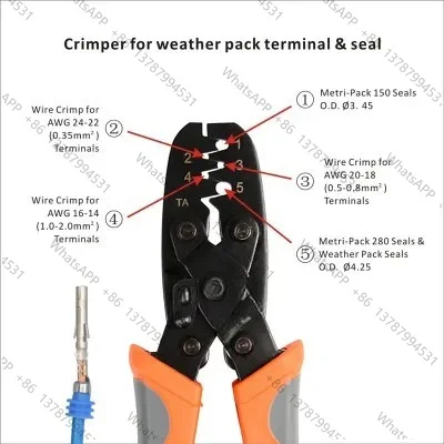 Фото IWS-1424A IWS-1424B Обжимные клещи для открытых клемм типа Molex, DELPHI, AMP, TYCO, для проводов 24-14 AWG №3