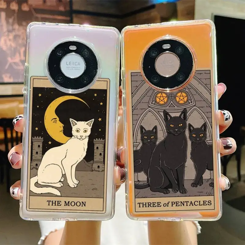 

Witches moon Tarot Mystery totem cat Phone Case for Samsung S20 ULTRA S30 for Redmi 8 for Xiaomi Note10 for Huawei Y6 Y5 cover
