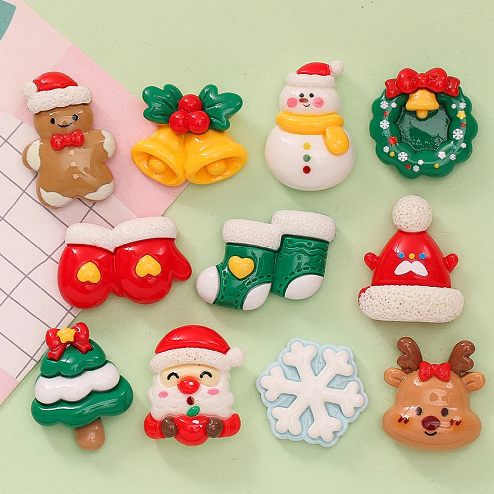 

10 шт. блестящие рождественские заколки в виде снеговика