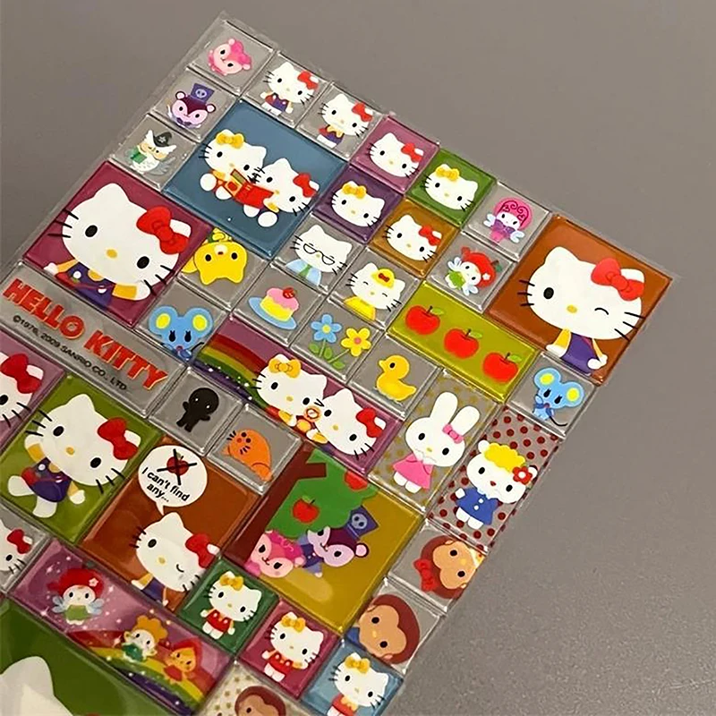 Sanrio Hello Kitty 3D Adhesive Stickers KT Cat Phone Cases Water Cup Decoration Kids DIY Toys Girly Heart Gift