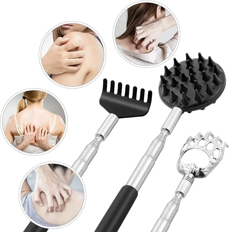 

1/3PCS Back Scratcher Telescopic Scratching Back Scratcher Massager Kit Scraper Extendable Telescoping Itch Massage Relaxation
