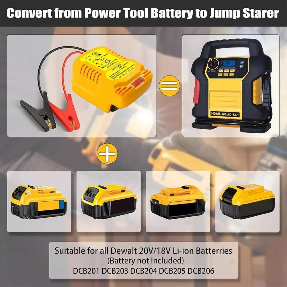 Jumper Cables Car Using Tool For Makita 18V Li-ion Battery BL1830 BL1840 BL1850 Jump Starting Adapter Auto Booster Cable