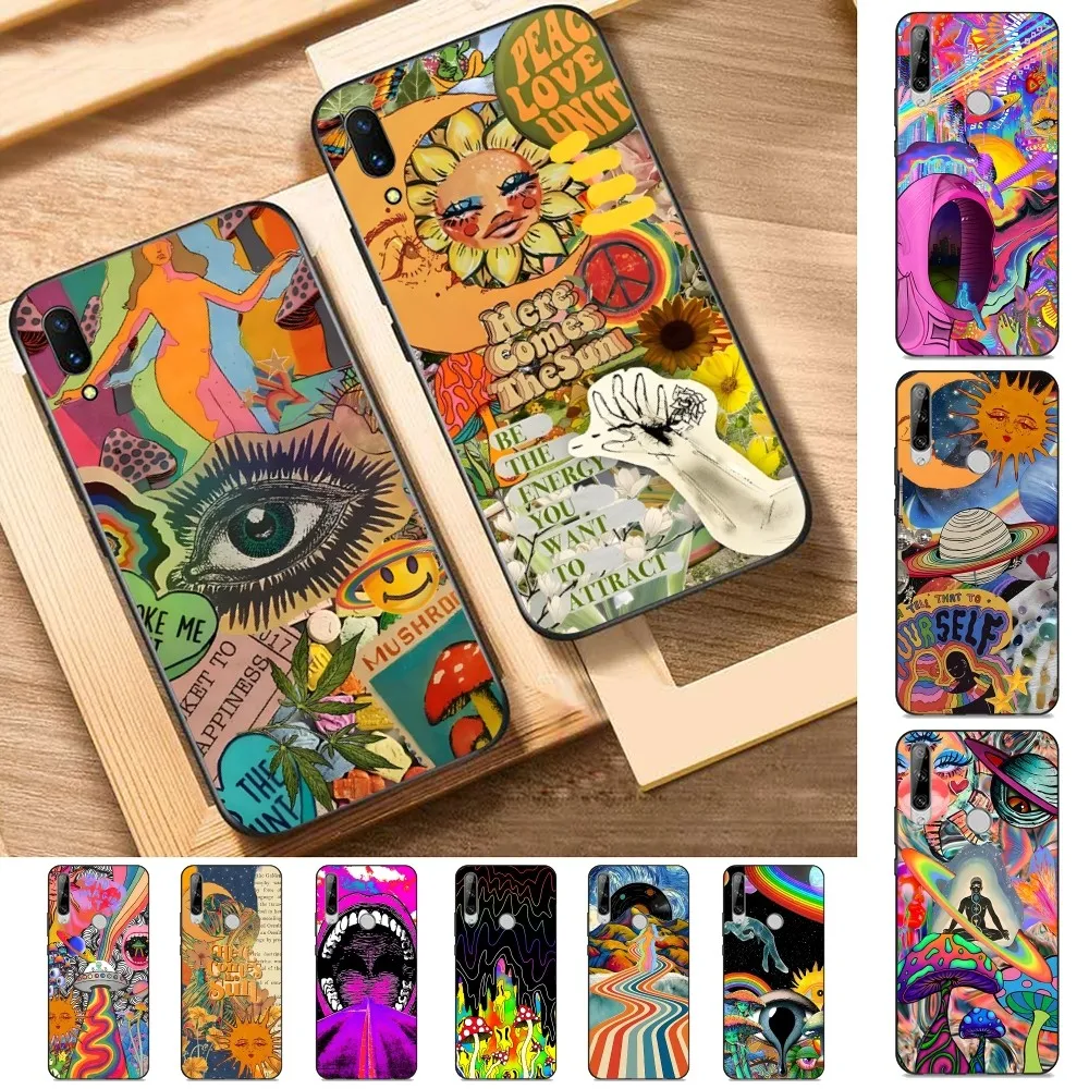 

Colourful Psychedelic Trippy Art Phone Case For Huawei Y9 6 7 5 Prime Enjoy 7s 7 8 plus 7a 9e 9plus 8E Lite Psmart Shell