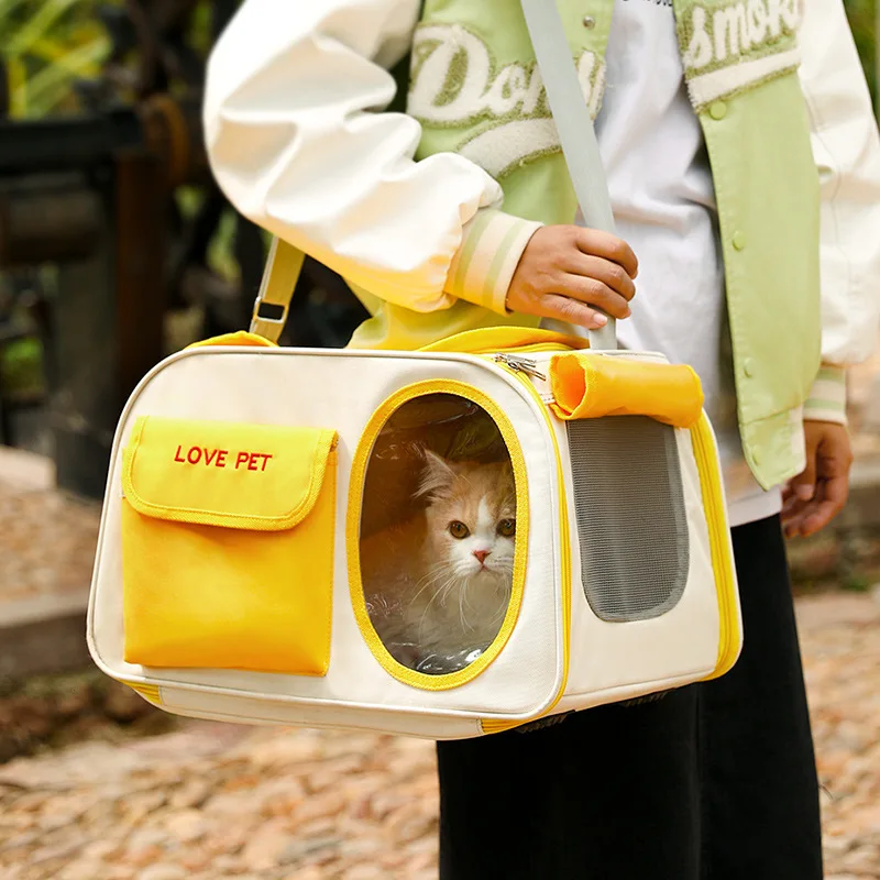 

Pet Shoulder Bag Out Portable Handbag Cat Bag Breathable Cross Bag Large Capacity Universal Oxford Cloth Pet Bag