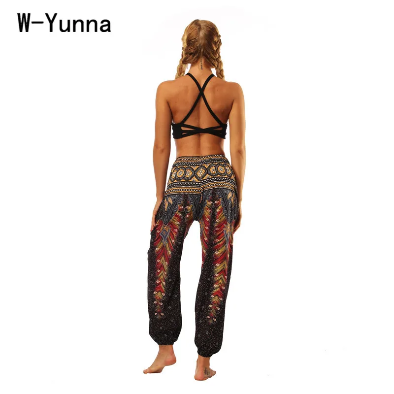Женские летние брюки в богемном стиле W-Yunna эластичные леггинсы с широкими