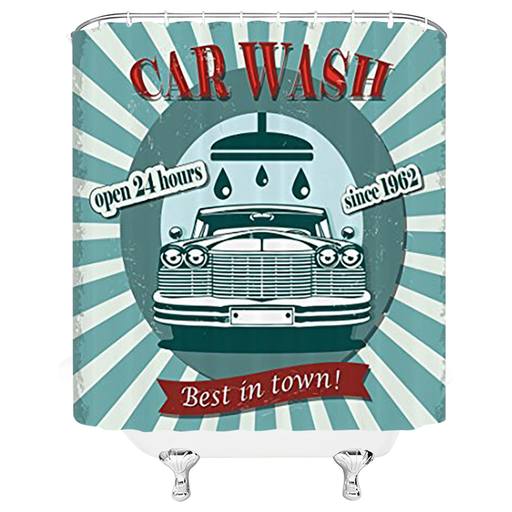 Ретро-занавеска для душа старая ностальгическая машина с классической