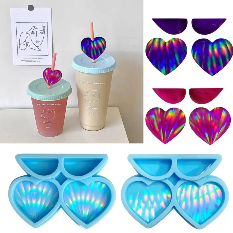 

Straw Topper Resin Mold,Silicone Heart Epoxy Casting Mold for Straws,Tumblers Topper Attachment DIY Resin Crafts Making