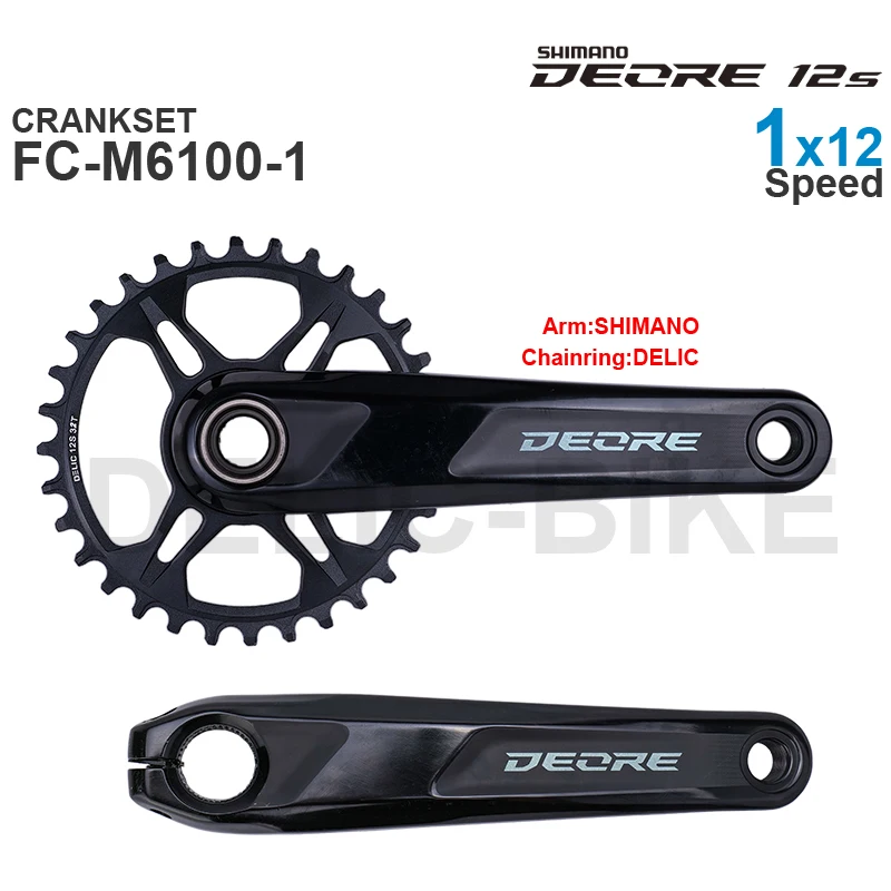 Оригинальные детали SHIMANO DEORE FC-M6100-1 MTB 1x12-speed или с DELIC Chainring 32 34 36T - купить по