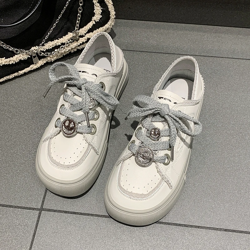 

2022 White Sneakers New Sports Women's Shoes Tennis Sneakers Thick Bottom Flat Casual Running Vulcanized Canvas Rubber Shoes