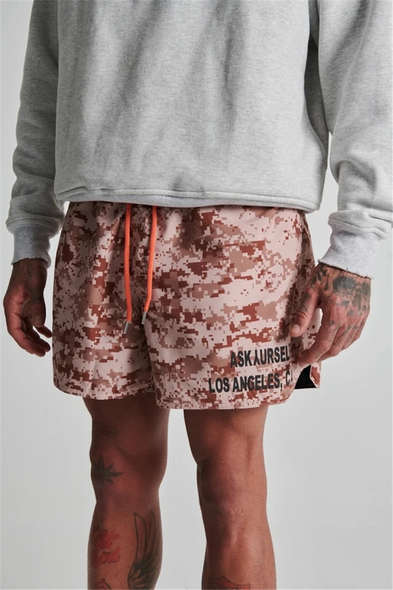 Камуфляжные шорты Askyurself для мужчин и женщин сетчатые бриджи с кулиской в стиле