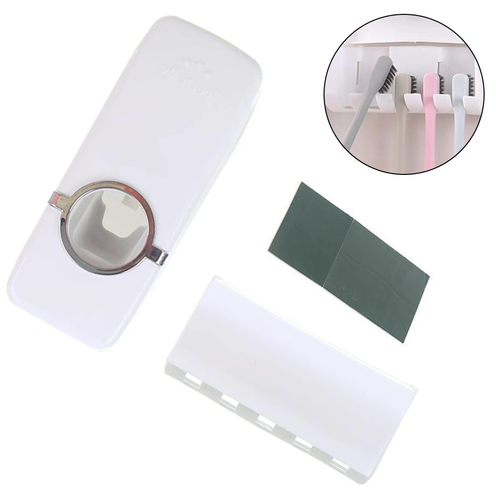 

Automatic Toothpaste Dispenser Kindergartens Offices Saunas Schools Stand Sale Wall Mount 5 Toothbrush Holder Set