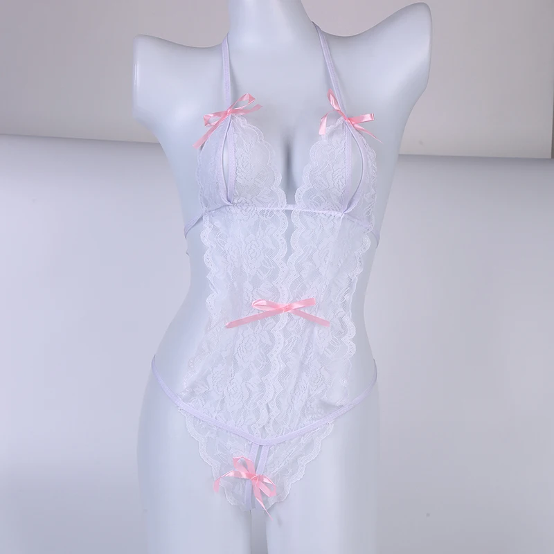 Черные Кружевные Боди женское эротическое нижнее белье комбинезоны с лямкой на