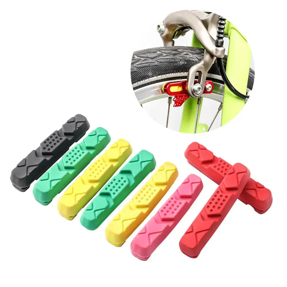 

1 Pair Rubber Brake Pads For Road Folding Small Wheel Bicycle Rims Wear-resistant C-clamp Brake Blocks Replaceable Accessories