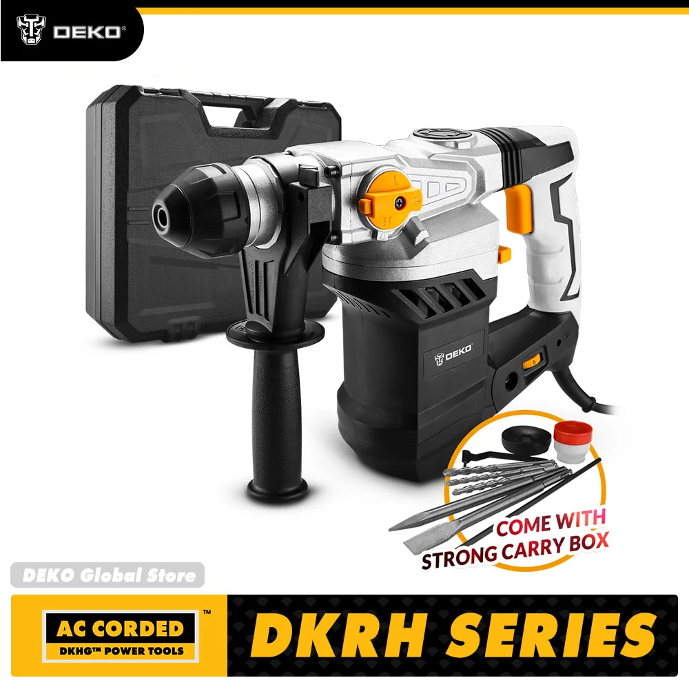 DKRH SERIES 220V MULTIFUNCTIONAL ROTARY HAMMER WITH BMC&ACCESSORIES LECTRIC DEMOLITION HAMMER IMPACT DRILL PERFORATOR DEKO