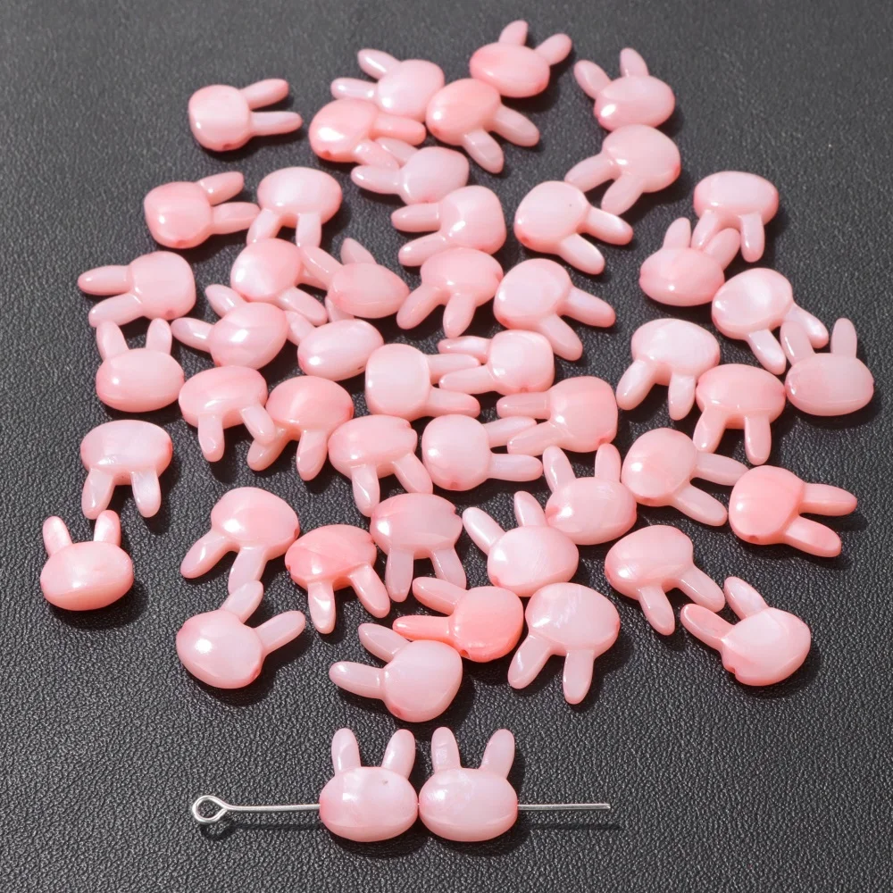 10x12 мм Милые кролики натуральные раковины мягкие бусины порошок голубая