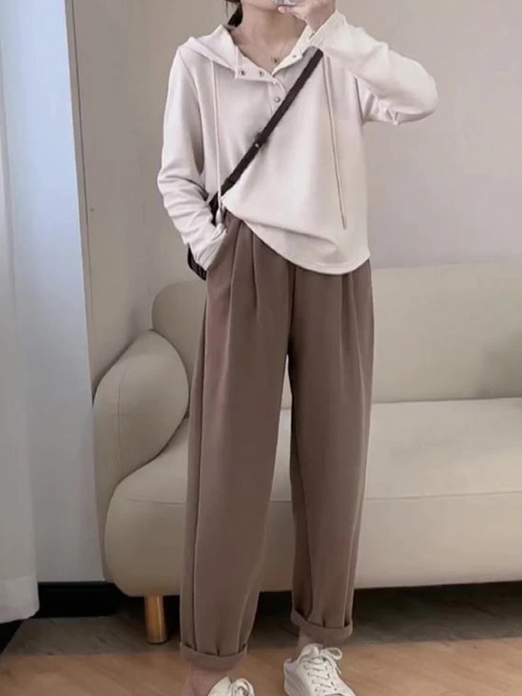 Модный нежный универсальный однотонный вязаный женский топ на осень 2024 новый