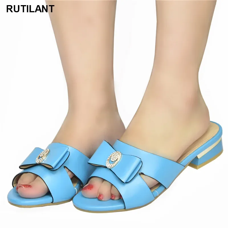 

New Arrival Shoes for Wedding Women Italian Party Pumps Decorated with Rhinestone Slip on Open Toe Pumps Size 43 Women Shoes