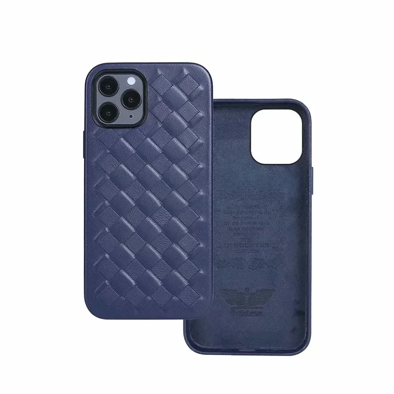 

Модный плетеный чехол из натуральной кожи для iPhone 12 Pro Max 12 Mini, роскошные деловые чехлы из овечьей кожи для телефона, задняя крышка